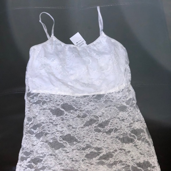 White Lace Tank with Bralette - Picture 3 of 5